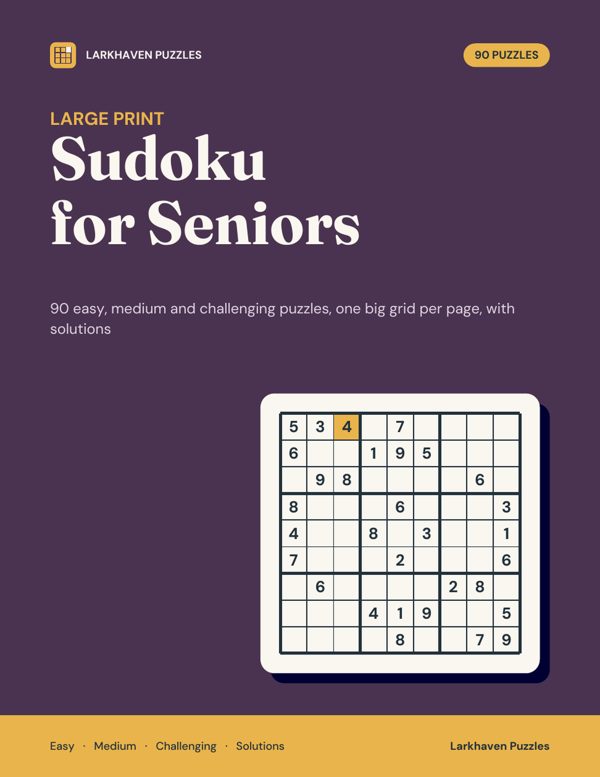 Large Print Sudoku for Seniors cover