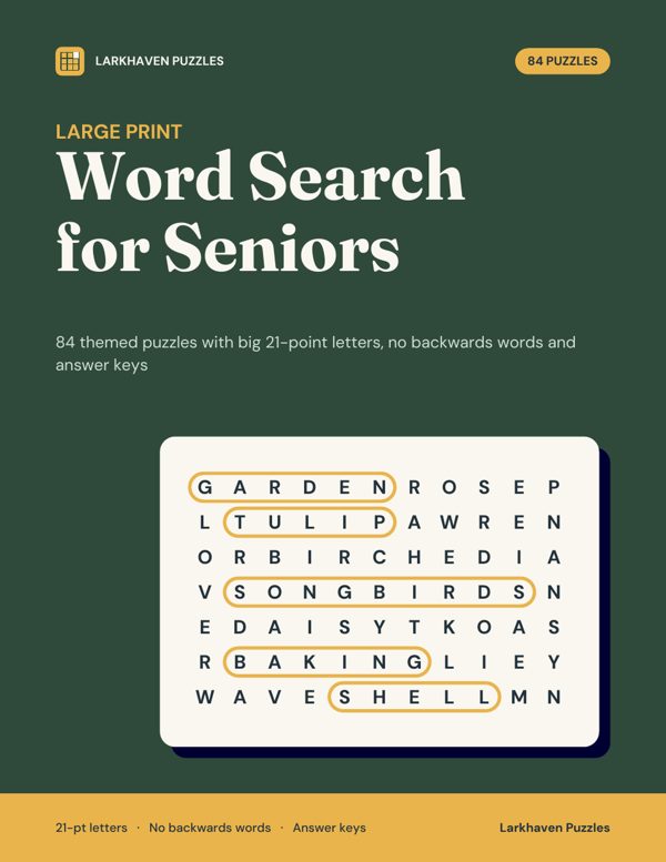 Large Print Word Search for Seniors cover
